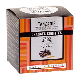 Millésime Chocolat Bio pomeranč v hořké čokoládě Tanzanie 76 %, 75 g