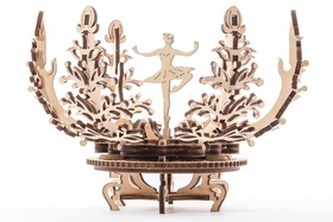 Dřevěný mechanický model Květina šperkovnice