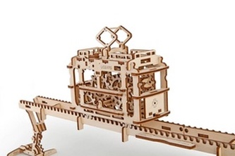 Dřevěný mechanický model Tramvaj na kolejích