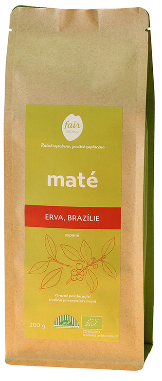 Fairobchod Bio erva maté z Brazílie, větší balení Hmotnost: 200 g