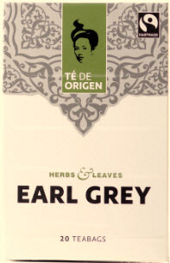 Té de Origen Bio černý čaj Earl Grey, porcovaný 20 x 2 g