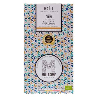 Millésime Chocolat Bio mléčná čokoláda se sušenkami speculoos Haiti 55 %, 70 g