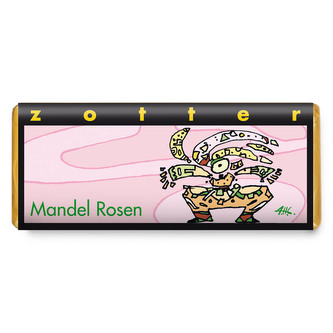 Zotter Bio mléčná čokoláda Mandlové růže, 70 g