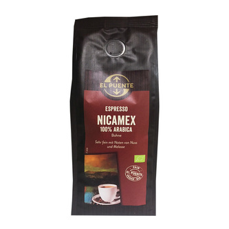 El Puente Bio zrnková káva Nicamex espresso, 250 g