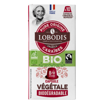 Lobodis Bio kompostovatelné kávové kapsle Karibik s nulovým odpadem, 10 ks (pro Nespresso®)