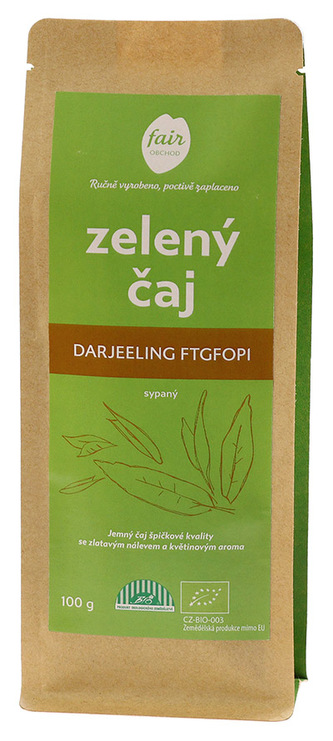 Fairobchod Bio zelený čaj Darjeeling FTGFOP1, větší balení Hmotnost: 900 g