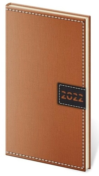 Diář 2022 Toledo - hnědý, týdenní kapesní