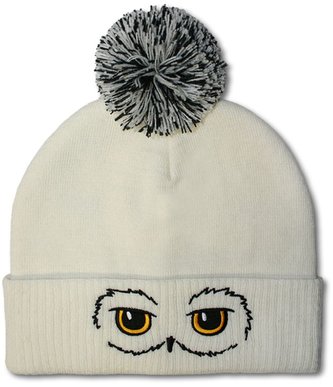 Zimní přeložená pletená čepice Harry Potter: Hedwig (univerzální) bílá