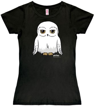Dámské tričko Harry Potter: Hedwig (XS) černá bavlna