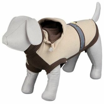 Flízová vesta POMPEI s náplety, béžovo/hnědá - DOPRODEJ - L: 60cm, hruď: 67cm