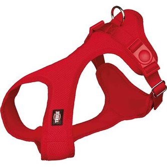 Soft postroj, jemný, vypolstrovaný, červený - S:hruď:33-50cm/20mm