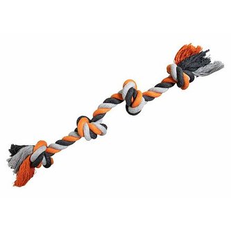 Uzel HipHop bavlněný 4 knoty, šedá, tm.šedá, oranžová - 60cm, 340g