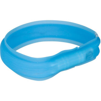 USB svítící obojek PLOCHÝ L-XL 70cm/30 mm modrý (RP 2,10 Kč)