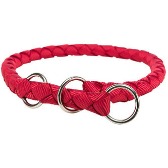 Nylonový obojek kulatý CAVO - červená - L-XL:52-60cm/18mm