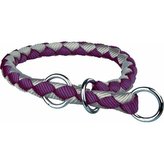 Nylonový obojek kulatý CAVO - fialovo/stříbrná DOPRODEJ - S:25-31cm/12mm