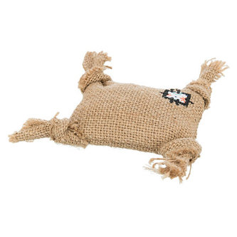 Jutový polštářek, hračka pro kočky s catnipem 10 cm