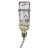 Skleněná napáječka Honey & Hopper s kovovým pítkem pro morčata  250 ml