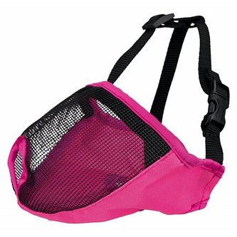 Náhubek pro krátkonosá plemena, polyester M 27 cm růžový - DOPRODEJ