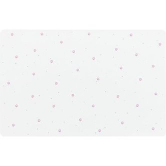 Prostírání pod misky PAW Print, 44 x 28 cm, bílá / růžové ťapky