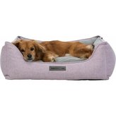 Pelech LONA, čtvercový s okrajem,  80 x 60 cm, růžová/šedá