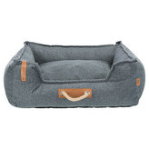 BE NORDIC péřový pelech čtvercový s okrajem, šedý - 100 x 80cm