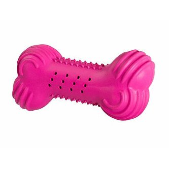 Chrastící kost přírodní guma 11 cm HipHop