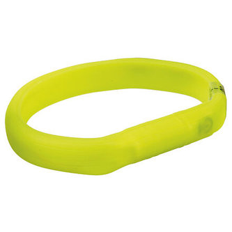USB svítící obojek PLOCHÝ XS-S 35cm/18 mm, zelený - DOPRODEJ (RP 2,10 Kč)