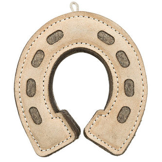 Podkova, hračka pro psy, kůže / vlna, 15cm
