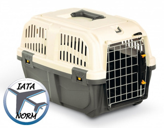 Transportní přepravka SKUDO 2,  XS-S,  35x36x55 cm, tmavě šedá/písková