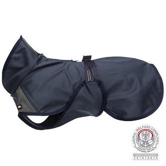Softshellová bunda ASTON, tmavomodrá/šedá - DOPRODEJ - S:33cm, hruď:28-48cm, krk:28cm