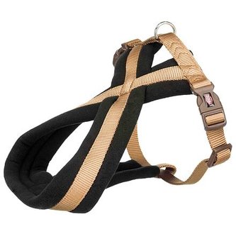 Nylonový postroj PREMIUM podšitý - karamel - XXS-XS:hruď:26-38cm/10mm
