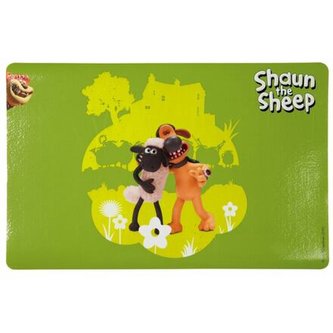 Ovečka Shaun prostírání pod misky,zelená s postavami 44x28cm - DOPRODEJ