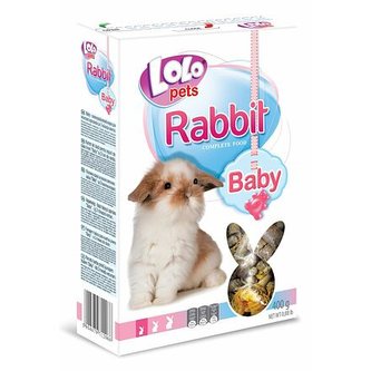 LOLO BABY kompl. krmivo pro králíky do 3 měs. 400g krabička