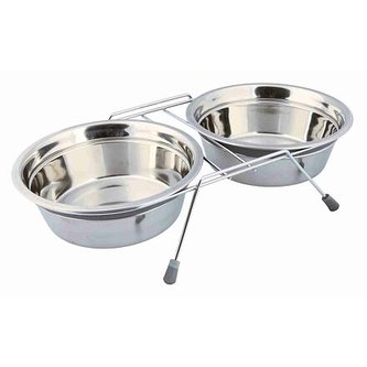 Nerez stojánek + 2 misky se silikonovým kroužkem 1500ml/21cm