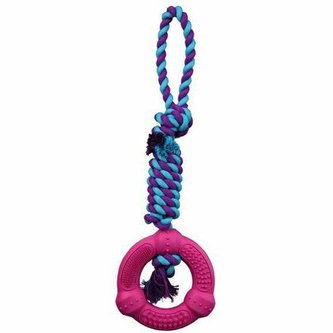DENTAFun gumový kroužek na bavlněném robustním uzlu 12 cm/41 cm - DOPRODEJ