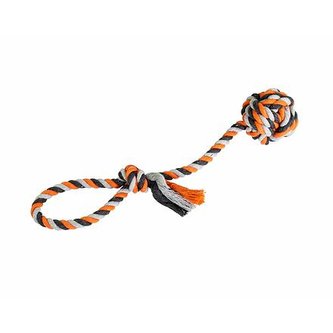 Přetahovadlo HipHop bavlněný míč, šedá, tm.šedá, oranžová - 38cm, 130g