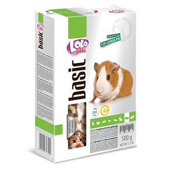 LOLO BASIC kompletní krmivo pro morčata 500 g krabička