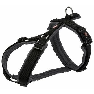 Premium trekingový postroj - černá/grafit - M-L:hruď:62-74cm/25mm
