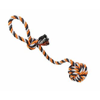 Přetahovadlo HipHop bavlněný míč, šedá, tm.šedá, oranžová - 58cm, 300g