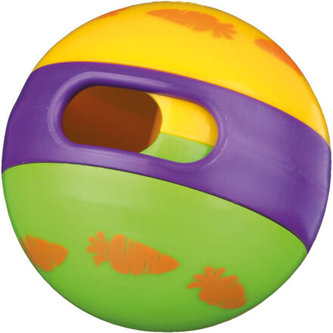 Míč na pamlsky s mrkvičkami pro hlodavce 6 cm