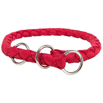 Nylonový obojek kulatý CAVO - červená - L:47-55cm/18mm
