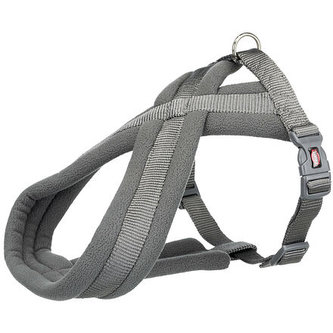 Nylonový postroj PREMIUM podšitý - grafit - M-L:hruď:50-90cm/25mm