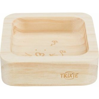 Miska pro hlodavce dřevěná, čtveratá, 60 ml/8 × 8 cm