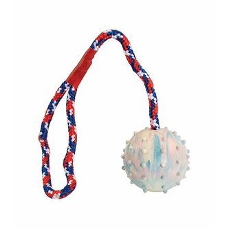 Hrbolatý míč na laně  6 cm, přírodní guma HipHop