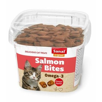 SANAL SALMON BITES - křupavé polštářky s lososem 75 g - DOPRODEJ