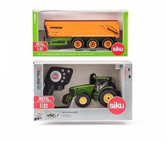 Hračka Siku Control - limitovaná edice traktor John Deere + vlek JOSKIN 1:32
