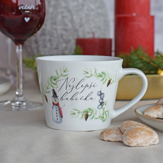 Porcelánový vánoční hrnek - Nejlepší babička