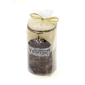 Svíčka rustic s vůní coffee válec 7x14 cm