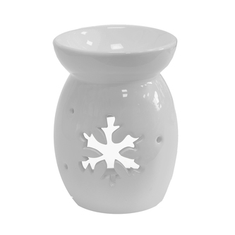Aromalampa ker. šedá vánoční vločka 10x10x14 cm