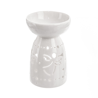 Aromalampa porcelán bílá anděl 14 cm
